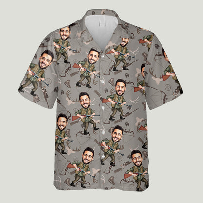 Photo Inserted Funny Hunting - Personalized Hunting Hawaiian Shirt