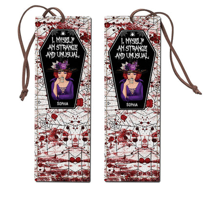 I Myself Am Strange and Unusual - Personalized Witch Leather Bookmark