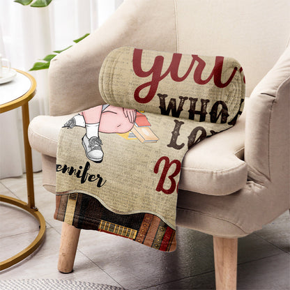 Just A Girl Who Loves Book - Personalized Book Blanket