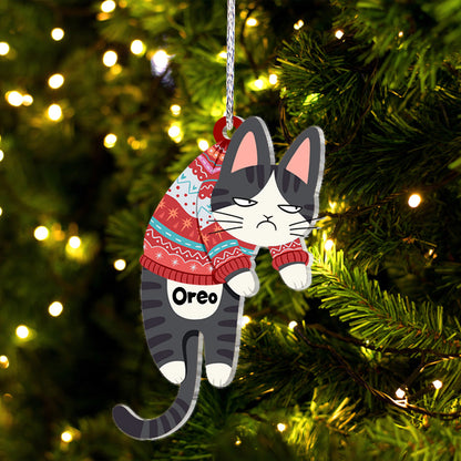 Hanging Cat - Personalized Cat Ornament