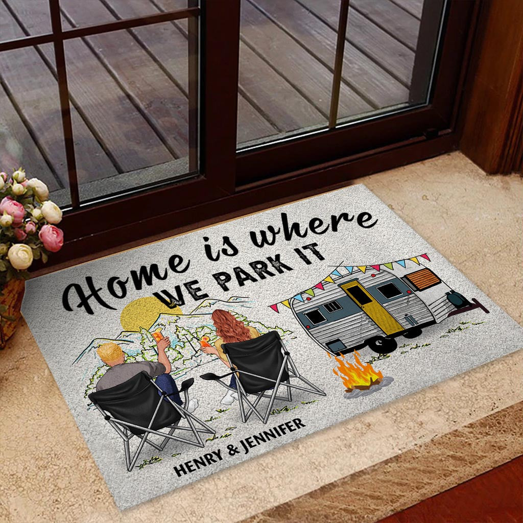 Home Is Where We Park It - Personalized Camping Doormat