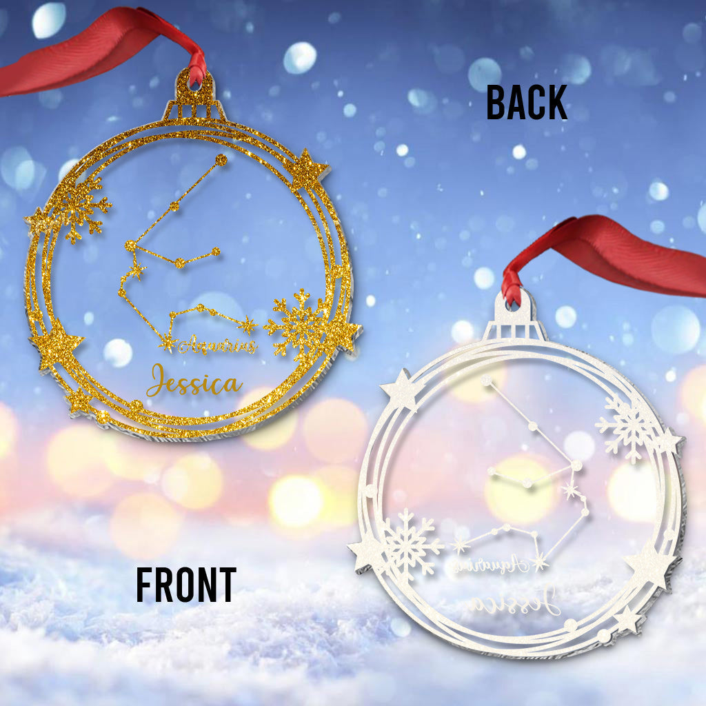 Zodiac Sign Ornament - Personalized Horoscope Transparent Ornament