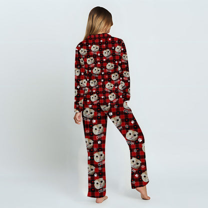 Custom Photo Pet Blanket - Gift for cat lovers, dog lover, cat lover - Personalized Button Down Pajamas