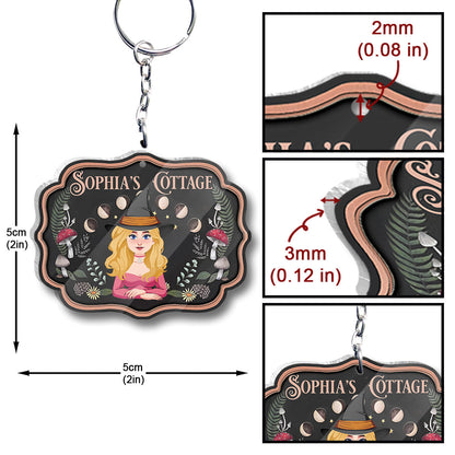 Witch's Cottage - Personalized Witch Keychain