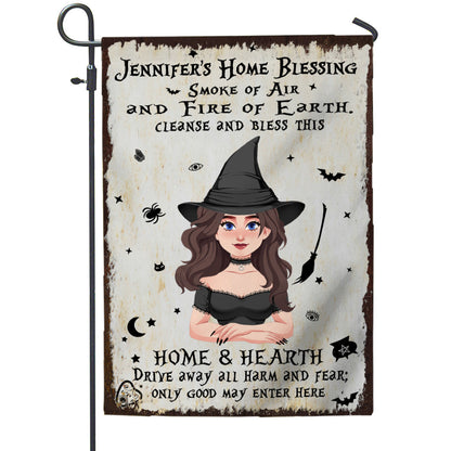 Home Blessing - Personalized Witch Garden Flag