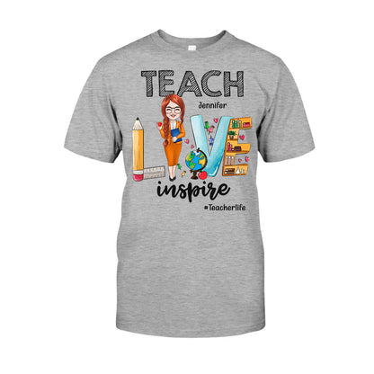 Teach Love Inspire - Personalized Teacher T-shirt & Hoodie
