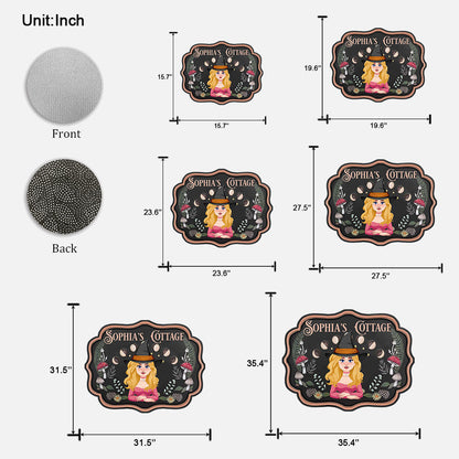 Witch's Cottage - Personalized Witch Shaped Doormat