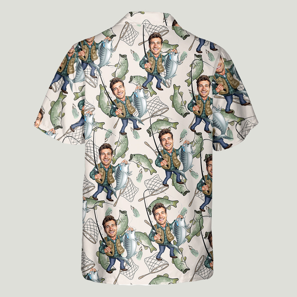 Photo Inserted Funny Fishing - Personalized Fishing Hawaiian Shirt