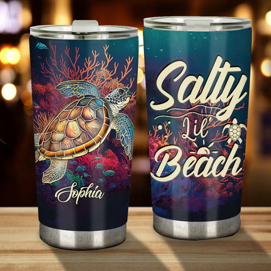 Stained Glass Turtle - Personalized Turtle Tumbler