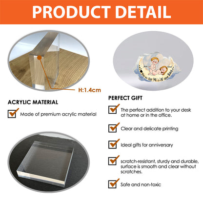 Love You To The Moon And Back - Personalized Couple Custom Shaped Acrylic Plaque