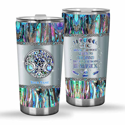 Drink In The Moon Be Magick Moon - Personalized Witch Tumbler With 3D Pattern Print