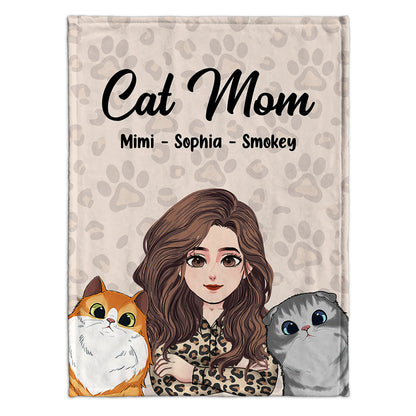 Cat Mom - Personalized Mother's Day Cat Blanket