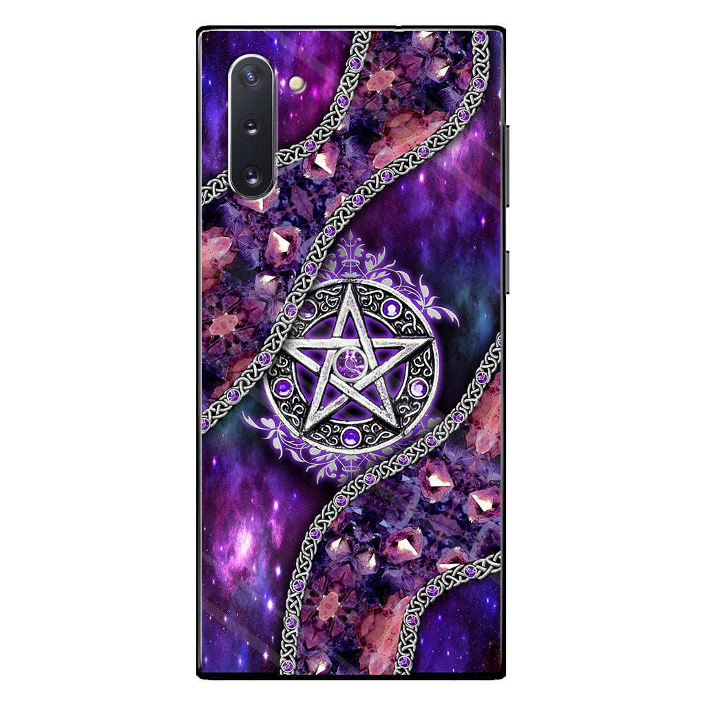 Witch Vibes Purple Pentagram 3D Pattern Printed Phone Case