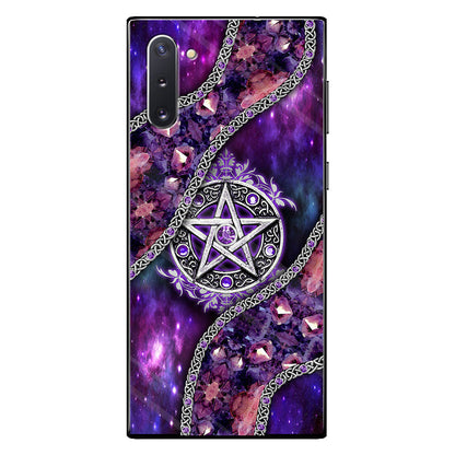 Witch Vibes Purple Pentagram 3D Pattern Printed Phone Case