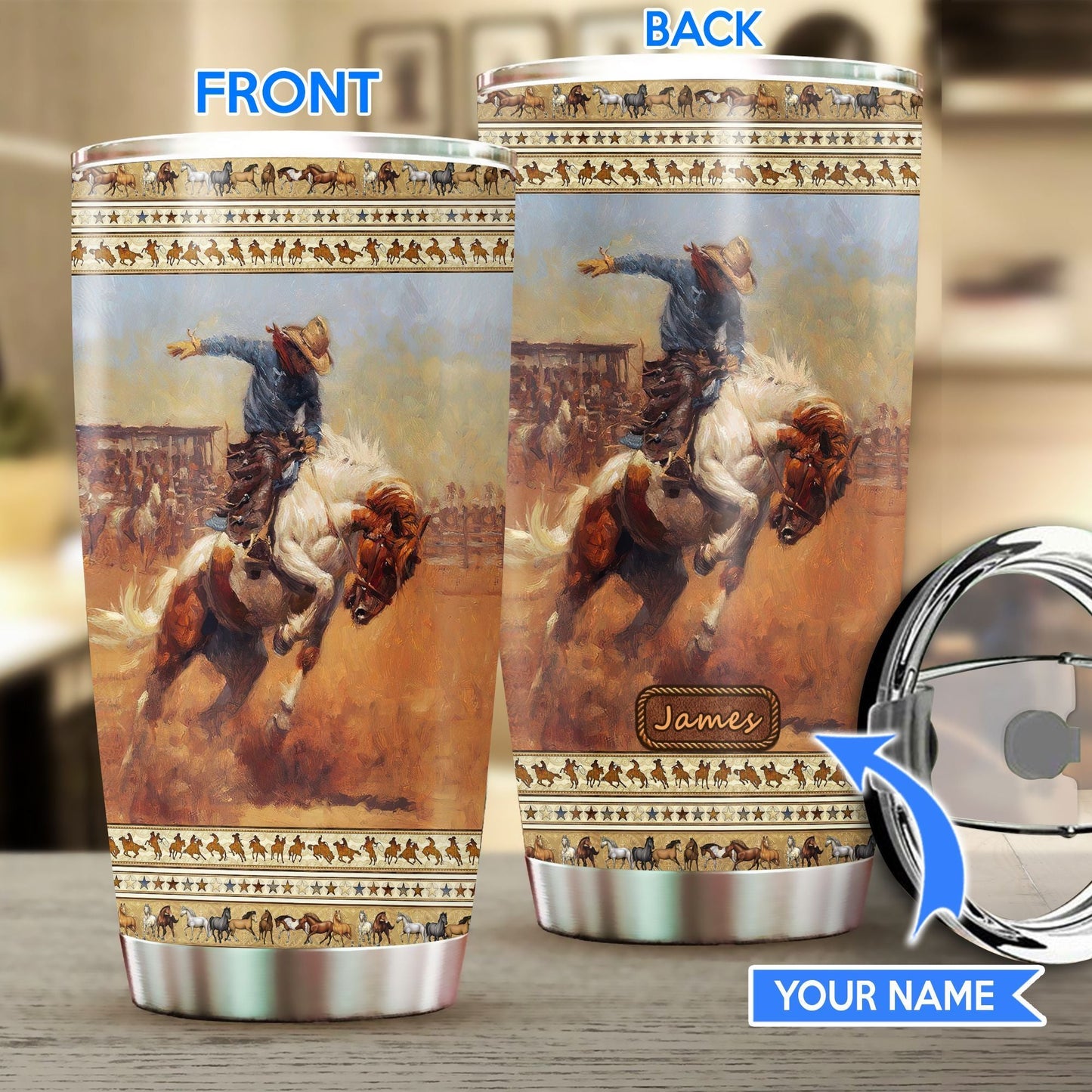 Rodeo Horse Personalized Horse Tumbler 0523