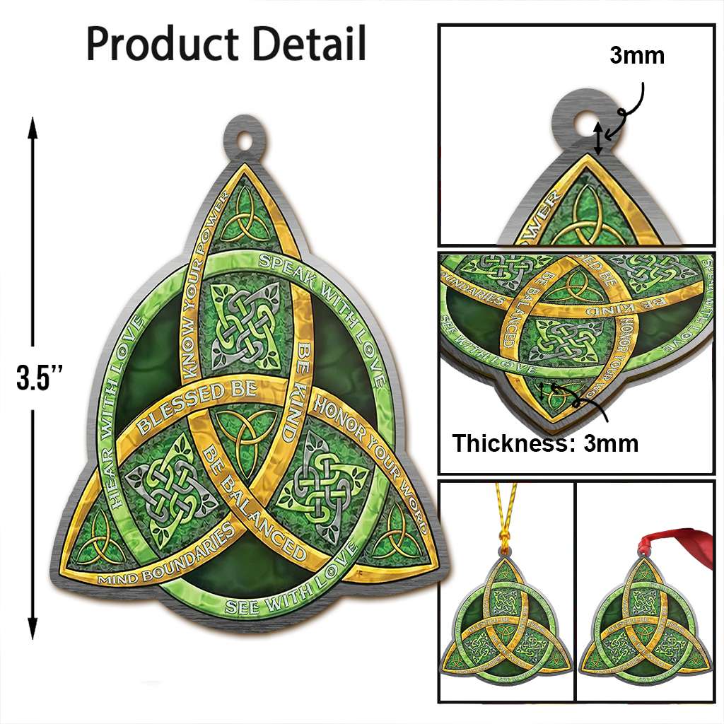 Celtic Trinity Knot Be Kind Wicca - Witch Ornament (Printed On Both Sides) 1022