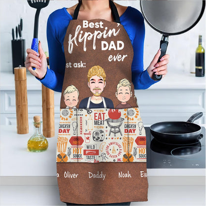 Best Flippin' Dad - Gift for dad, grandma, grandpa, mom, uncle, aunt - Personalized Apron