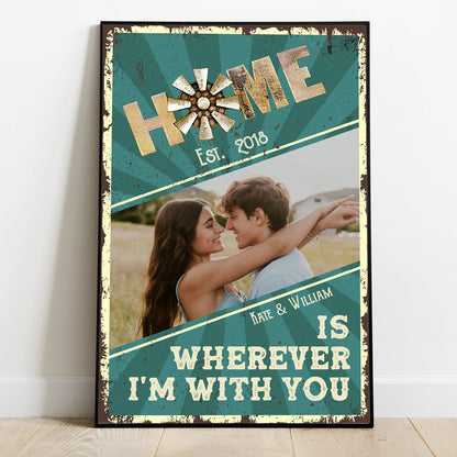 Home Is Wherever I'm With You - Personalized Couple Canvas And Poster