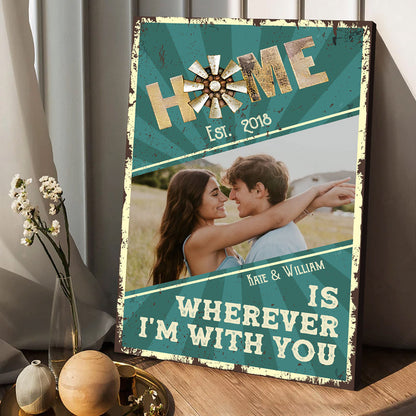 Home Is Wherever I'm With You - Personalized Couple Canvas And Poster