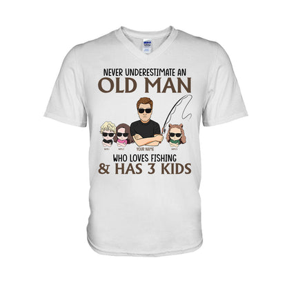 Never Underestimate An Old Man Who Loves Fishing - Personalized Father's Day T-shirt and Hoodie