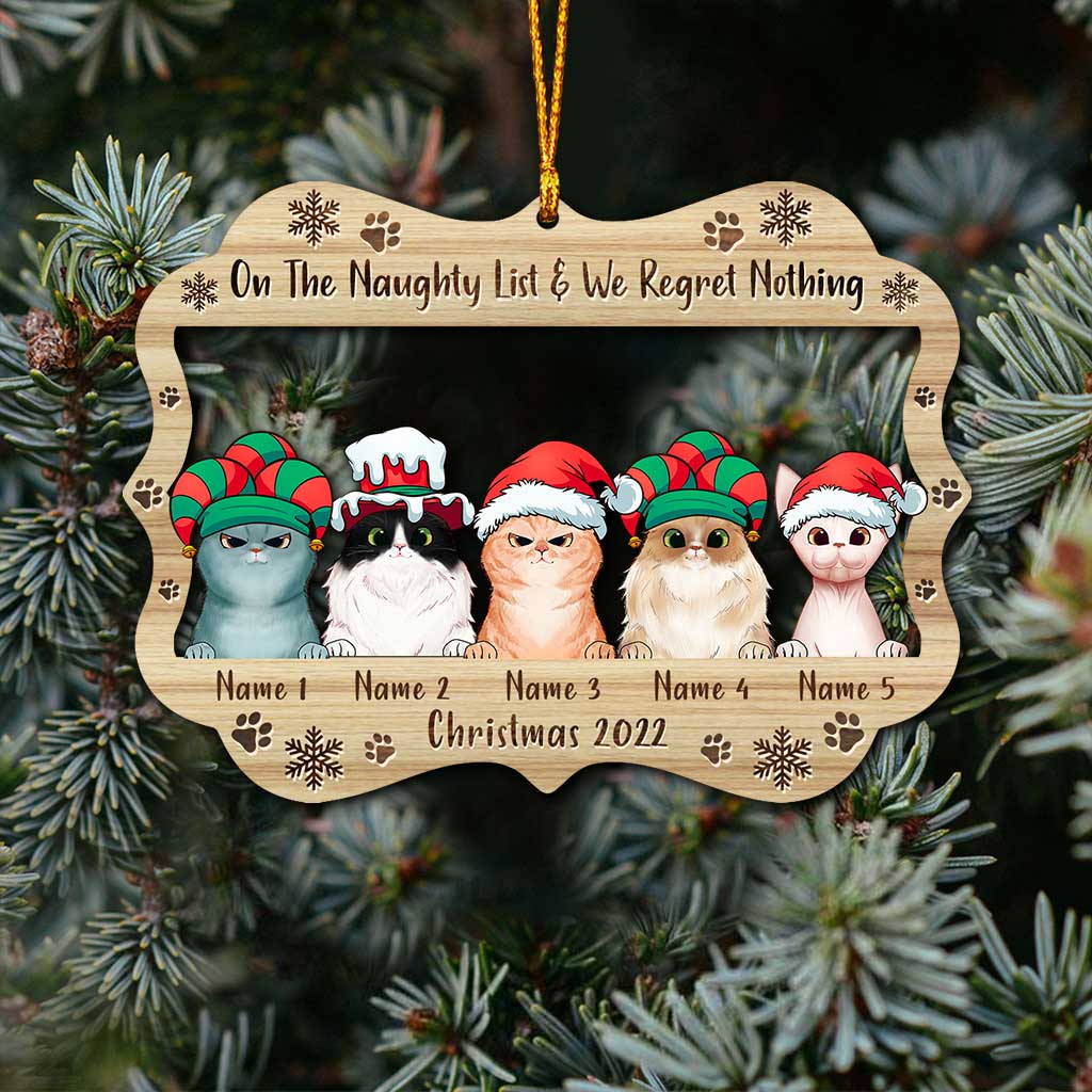 Lovely Cat Paws - Personalized Christmas Cat Ornament (Printed On Both Sides)