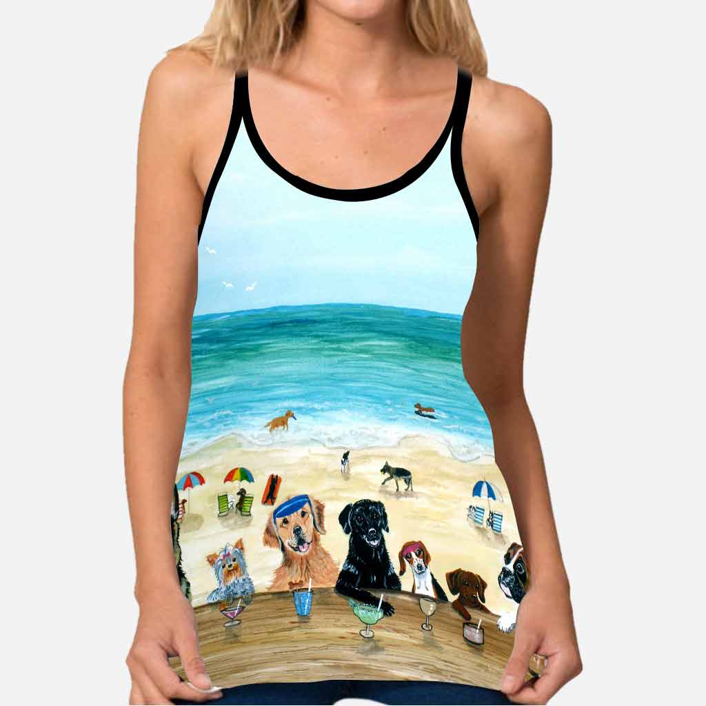 Summer On The Beach - Dog Cross Tank Top