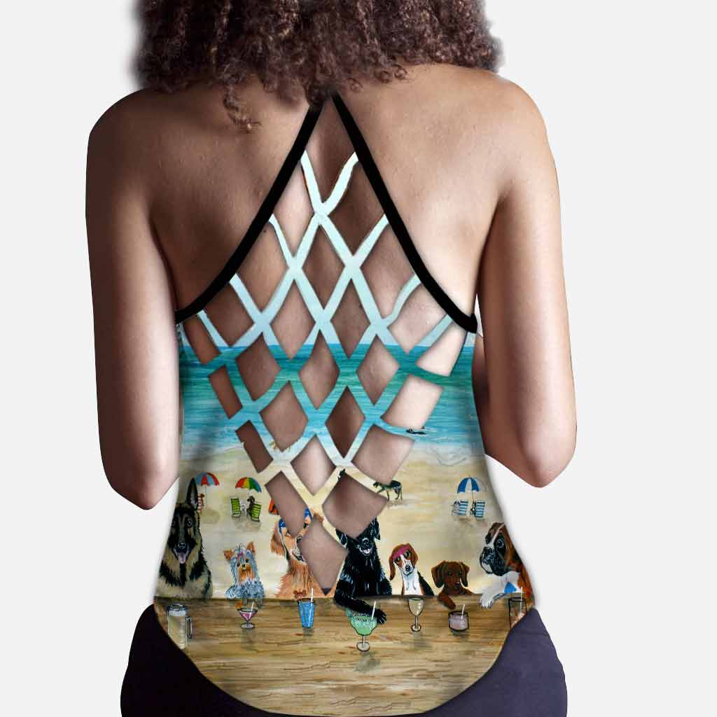 Summer On The Beach - Dog Cross Tank Top