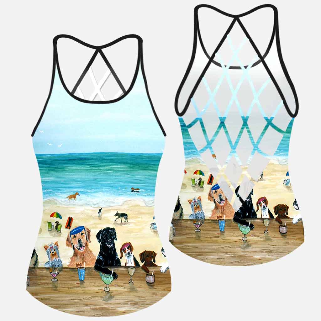 Summer On The Beach - Dog Cross Tank Top