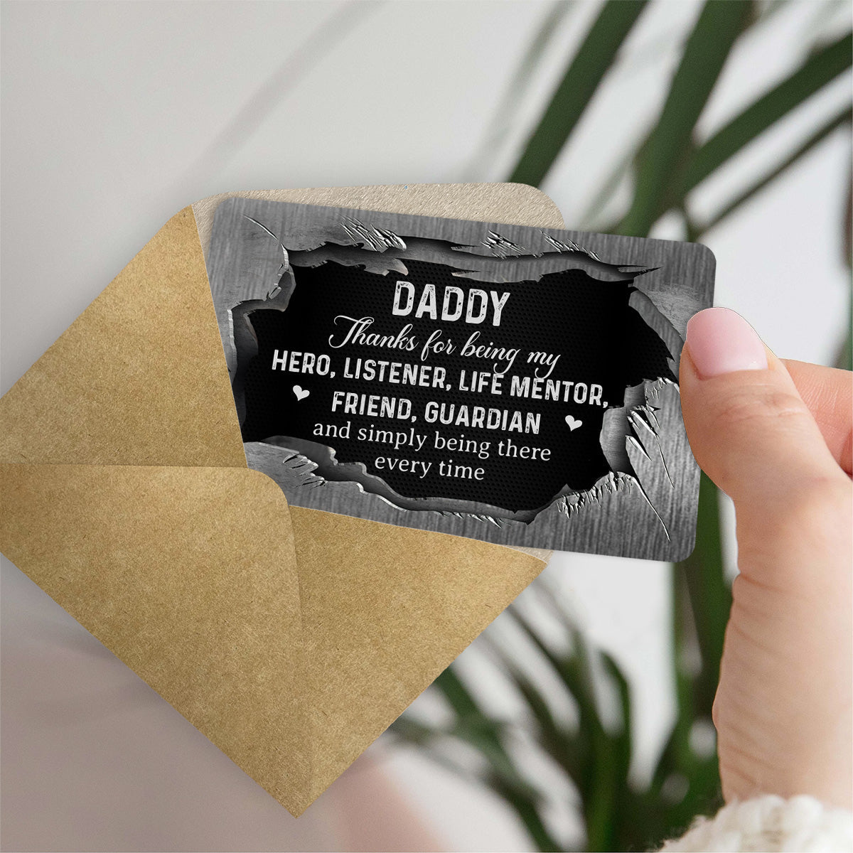 Thanks For Being My Hero - Personalized Father Wallet Insert Card
