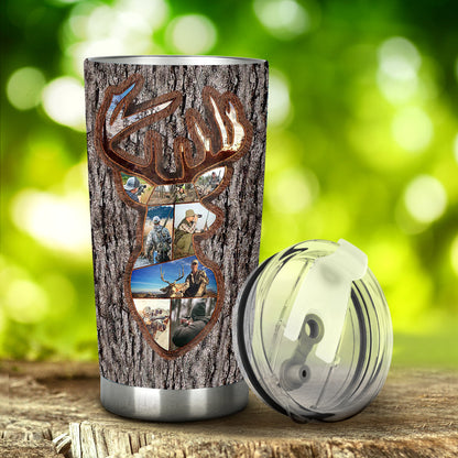 Love Hunting Tree Carving - Personalized Hunting Tumbler