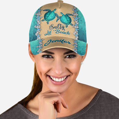 Salty Lil' Beach - Personalized Turtle Classic Cap