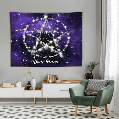 Wicca Pentagram - Personalized Witch Wall Tapestry