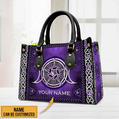 Magic Everyday Triple Moon - Personalized Witch Leather Handbag