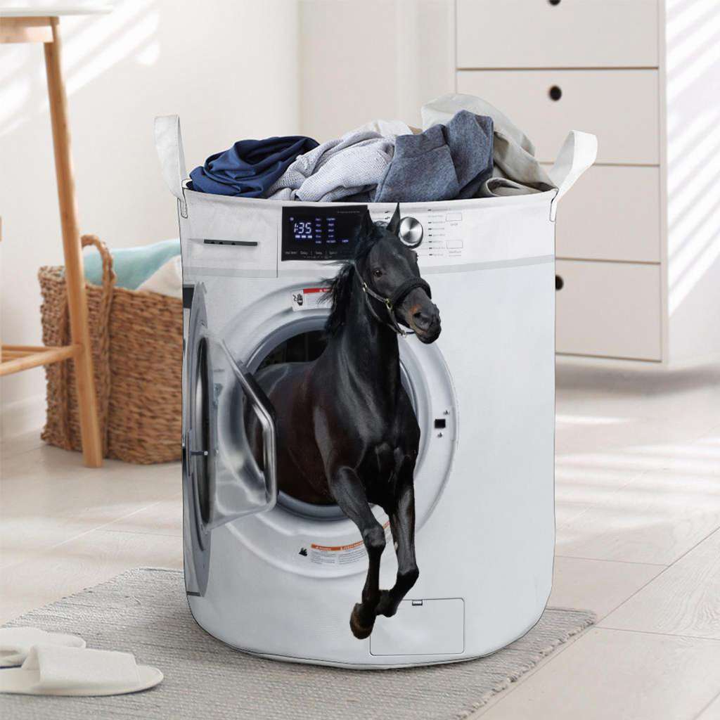 Horse In Washing Machine - Horse Riding Lover - Horse Owner Storage Basket 0921