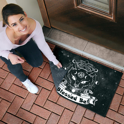 Wicca Occult Cat Blessed Be - Witch Doormat 0822