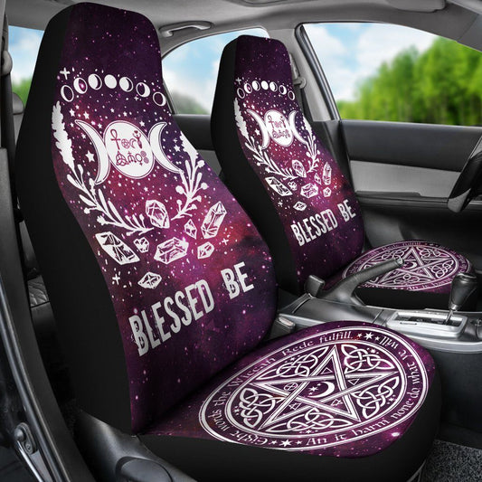 Wicca Blessed Be - Witch Seat Covers 0822