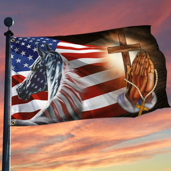 Horse Patriot Horse House Flag 0523