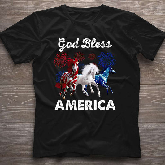 God Bless America Horse T-shirt and Hoodie 0523