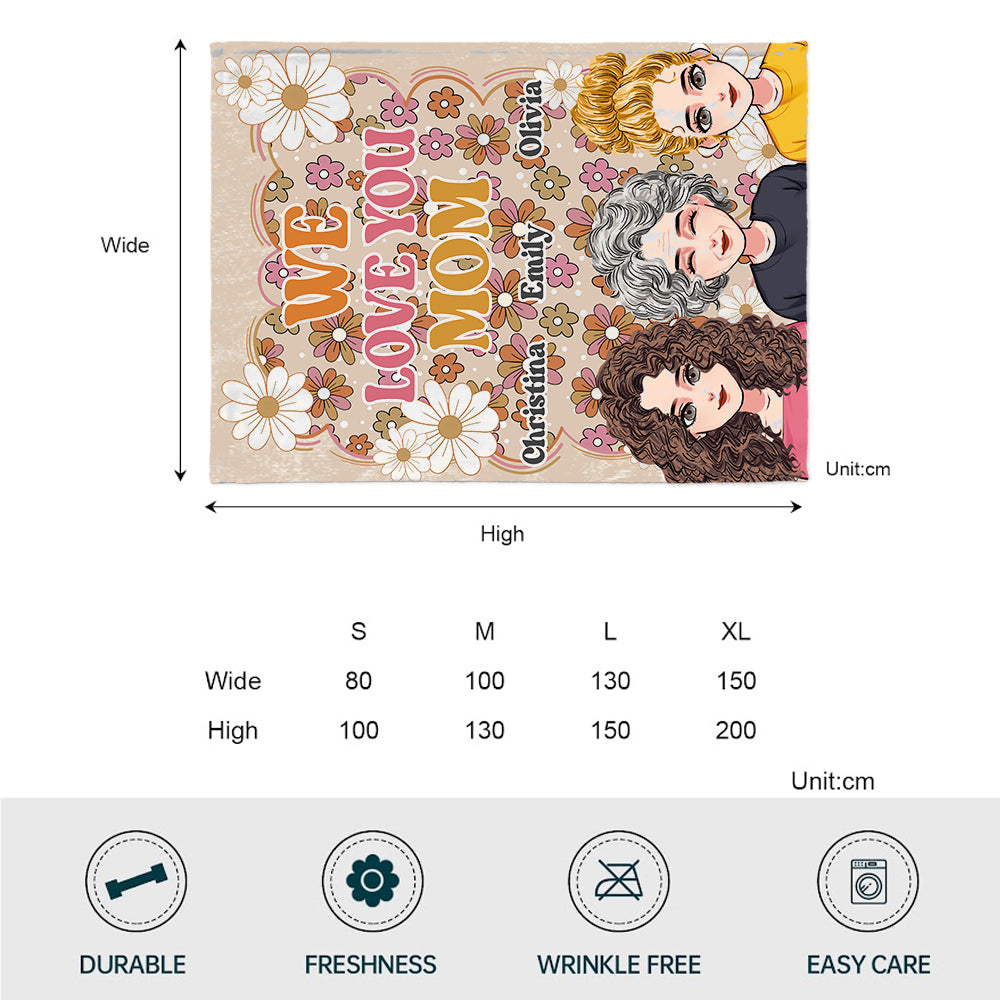 We Love You Mom - Personalized Mother's Day Mother Blanket