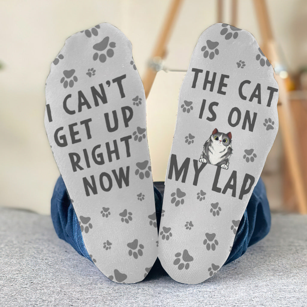 I Can Get Up Right Now - Cat gift for dog lover - Personalized Socks