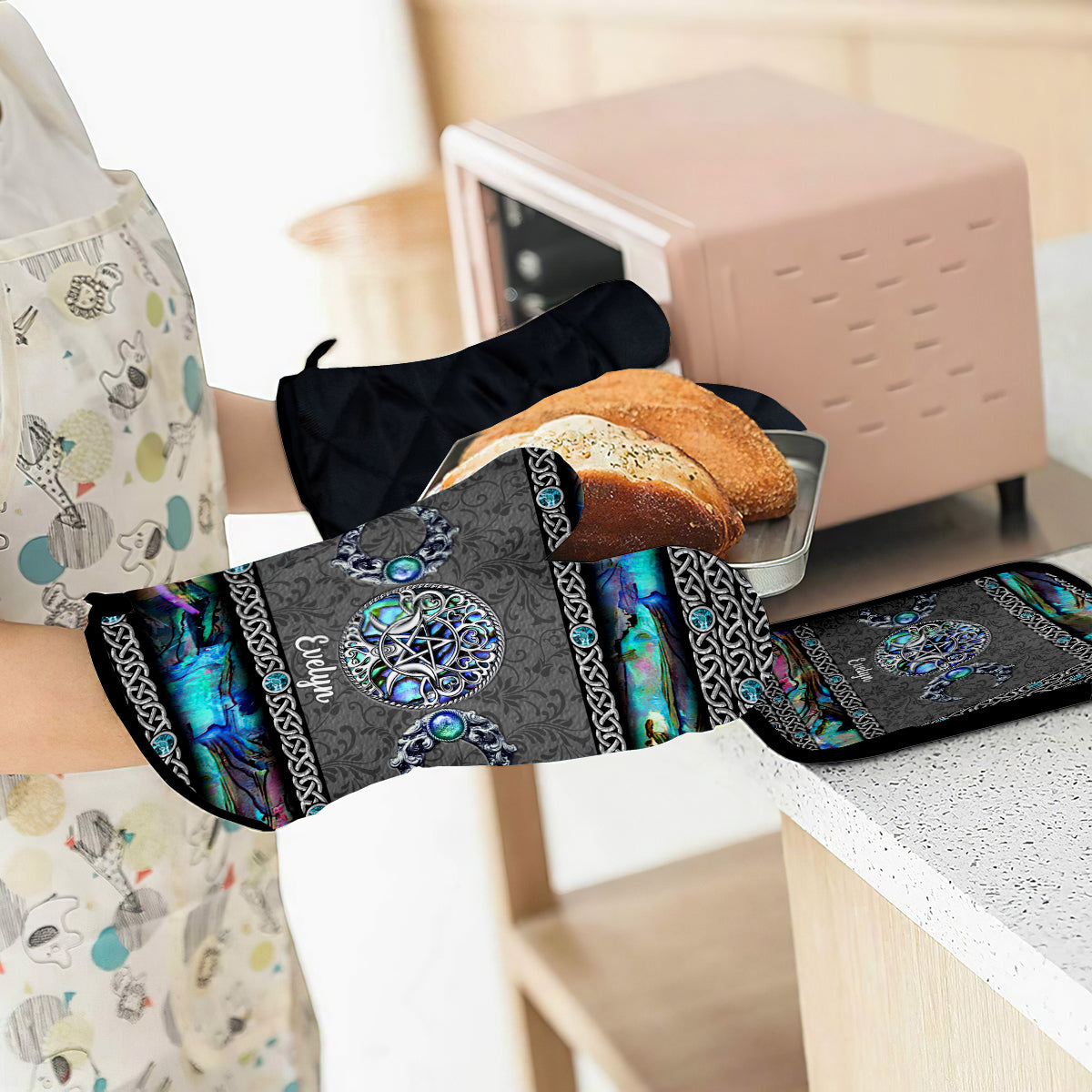 Seek Magic Everyday - Personalized Witch Oven Mitts & Pot Holder Set