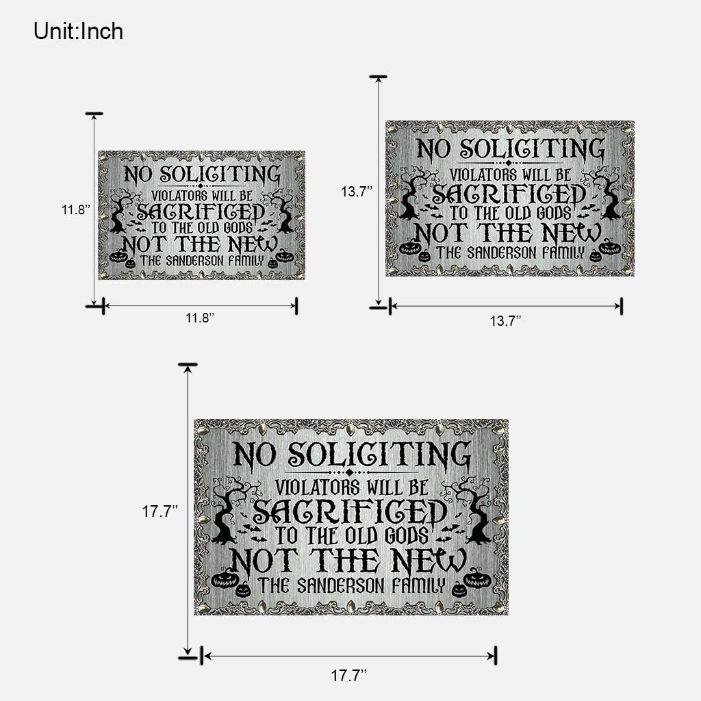 No Soliciting Violators Will Be Sacrificed - Personalized Witch Wood Sign