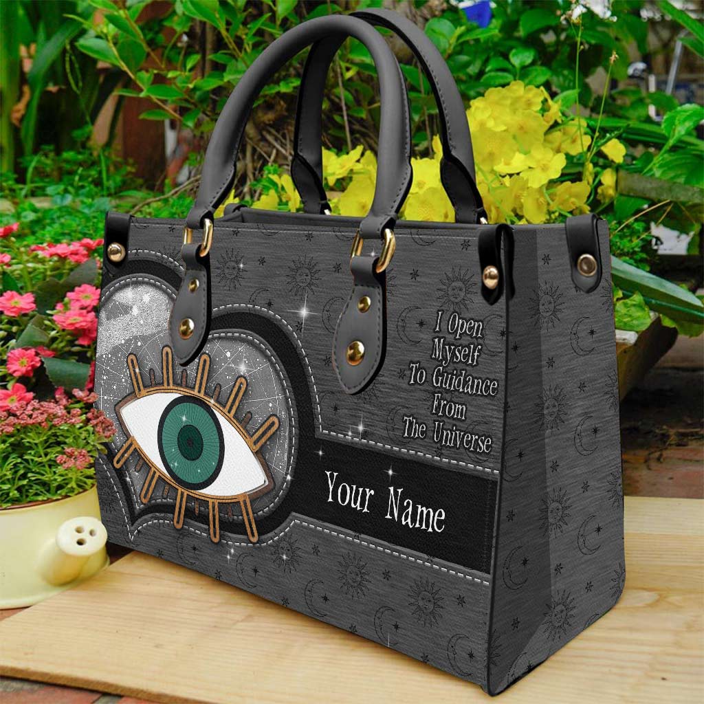 I Open Myself To Guidance From The Universe - Personalized Witch Leather Handbag