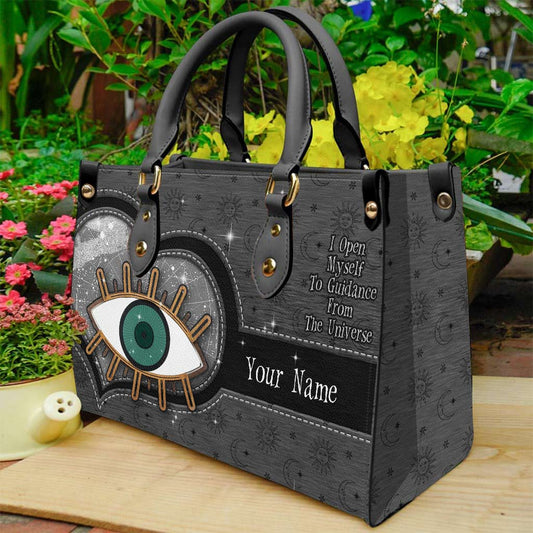 I Open Myself To Guidance From The Universe - Personalized Witch Leather Handbag