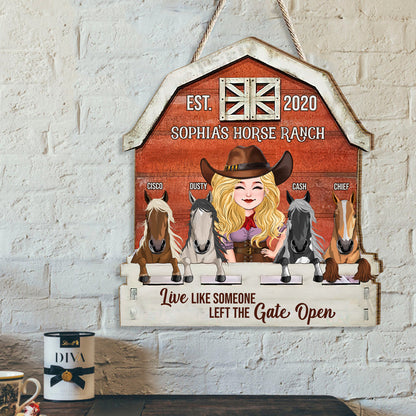 Horse Ranch - Personalized Horse Wood Sign
