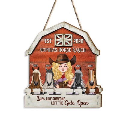 Horse Ranch - Personalized Horse Wood Sign