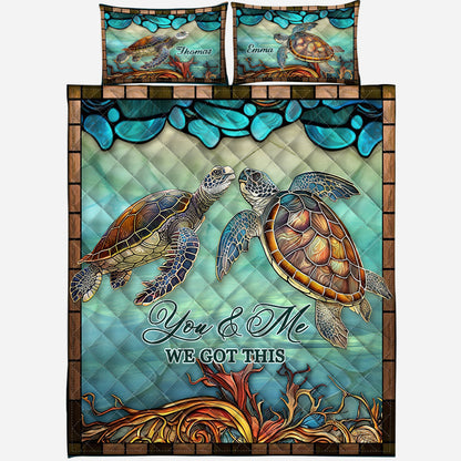 You & Me - Personalized Turtle Quilt Set