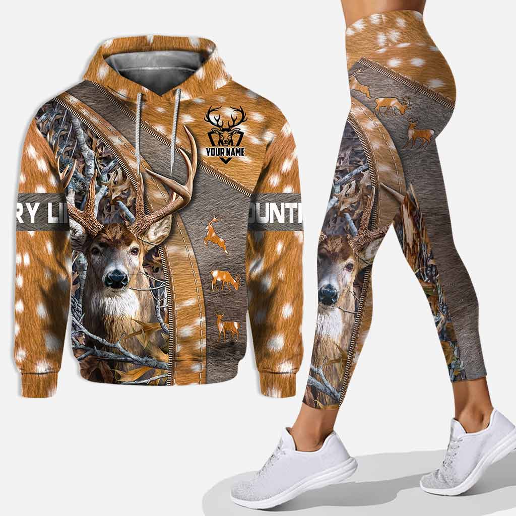 Country Life - Personalized Hunting Hoodie and Leggings With 3D Pattern Print