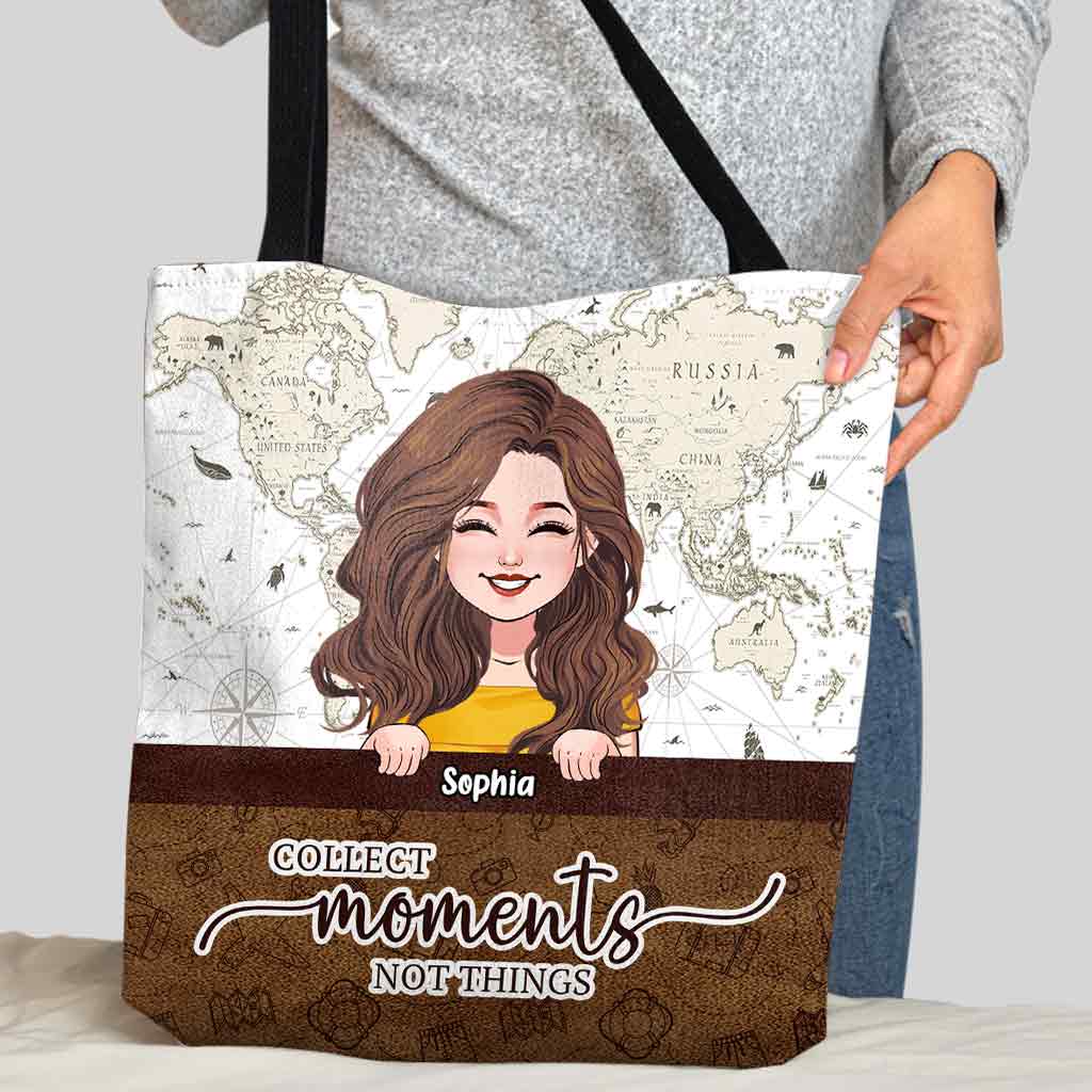 Collect Moments Not Things - Personalized Travelling Tote Bag