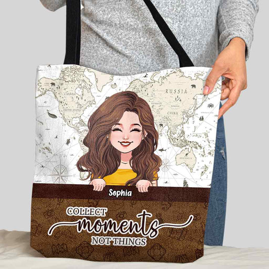 Collect Moments Not Things - Personalized Travelling Tote Bag